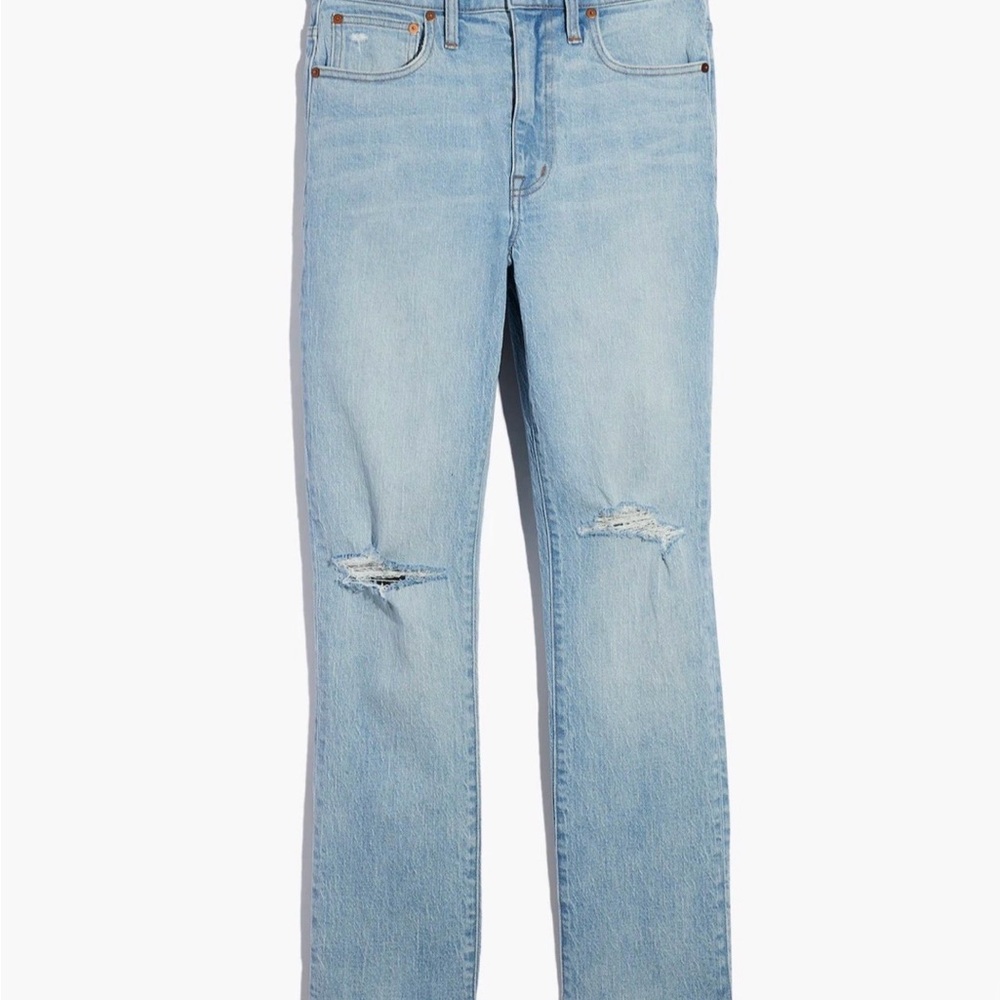Madewell The High-Rise Slim Boyjean in Prentice Wash: Ripped Edition sz 25